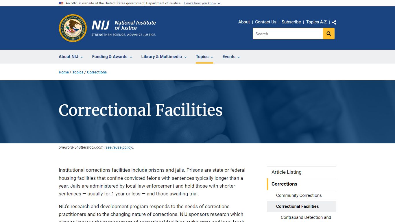 Correctional Facilities | National Institute of Justice